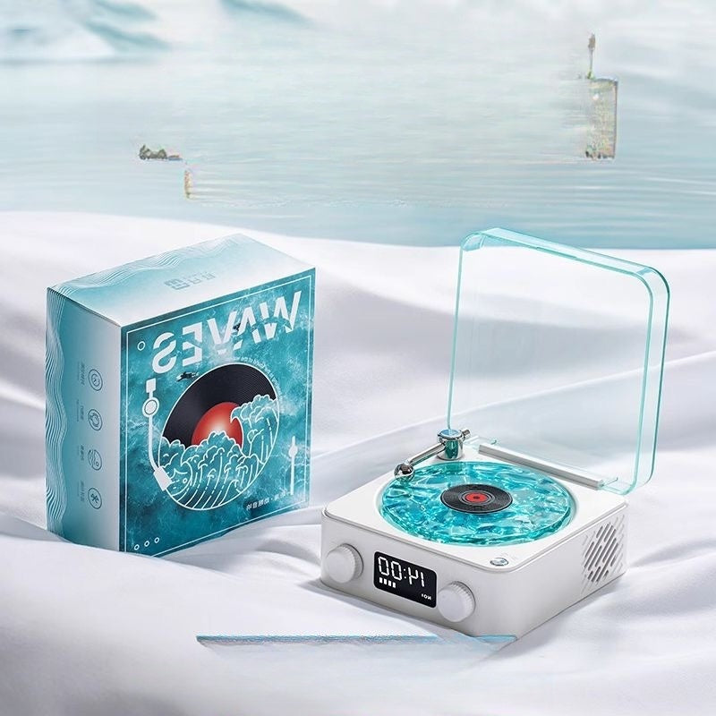 Waves Vinyl Player Portable Speaker with White Noise Dynamic RGB Light Retro Vintage Sleep Aid Turntable Speaker Home Theater Waves Vinyl Player Portable Speaker with White Noise Dynamic RGB Light Retro Vintage Sleep Aid Turntable Speaker Home Theater